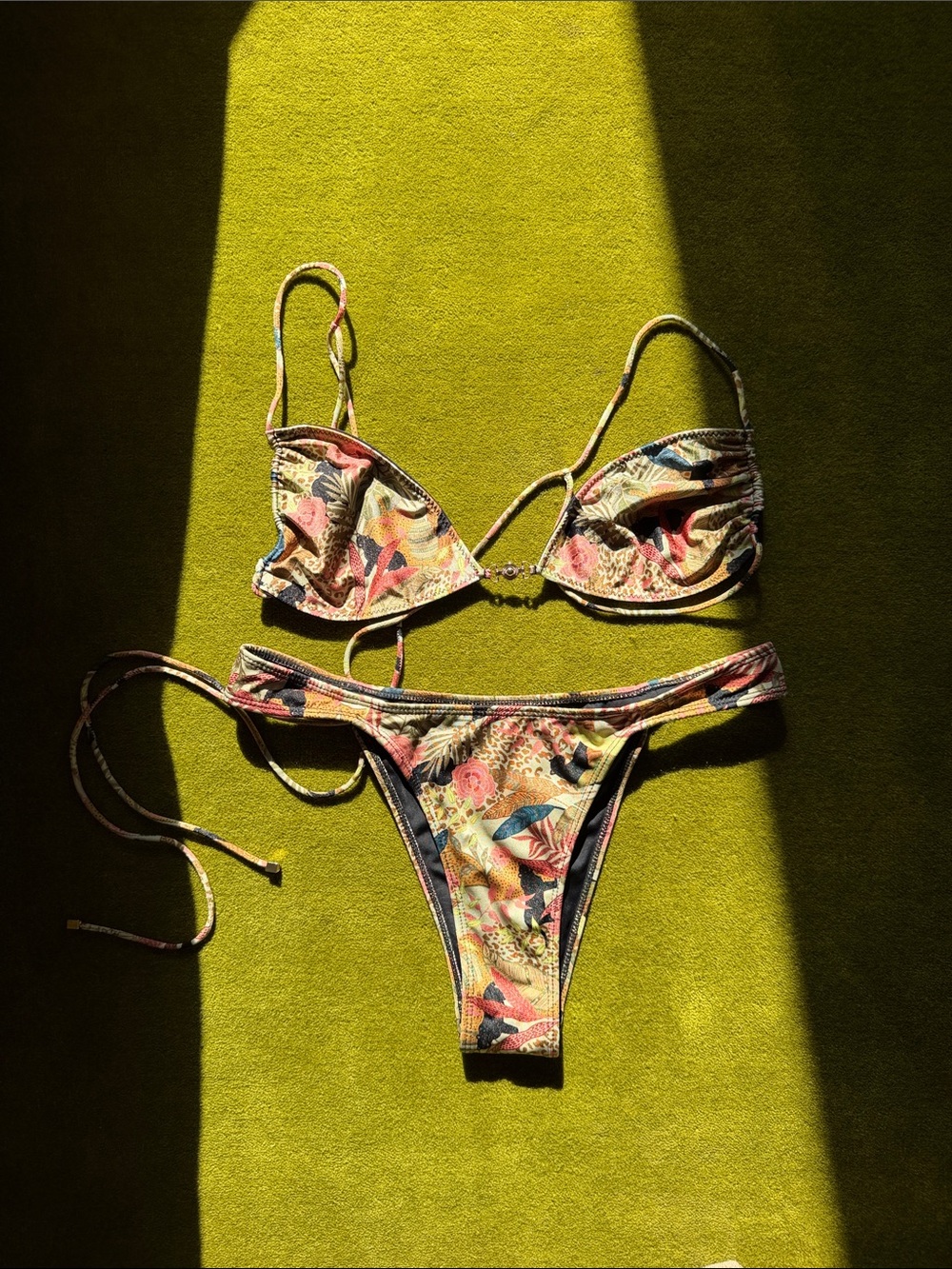 Sommer Swim Soriya Balconette Bikini Top and Bonita Bottoms in Jaguar